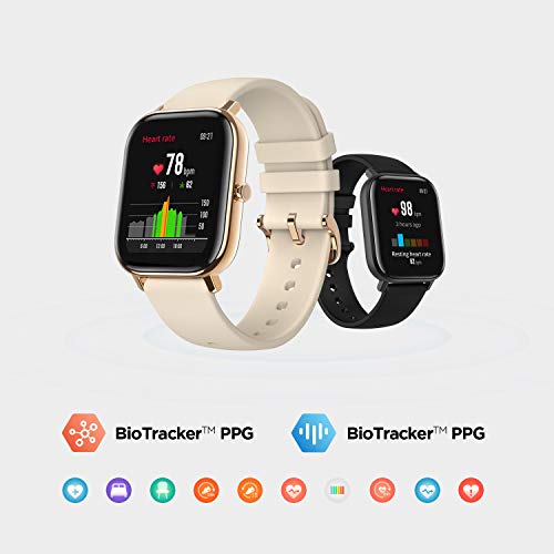 Amazfit GTS Smartwatch Fitness tracker con multitud de perfiles de actividad físcia y con GPS embebido, resistencia al agua 5 ATM (Oro)