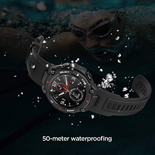 Amazfit T-Rex Smartwatch Pulsera Inteligente Reloj deportativo Monitor de Sueño Notificación Llamada y Mensaje para Andriod iOS-Negro