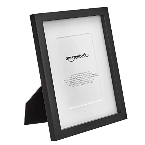 Amazon Basics – Marco para fotos con paspartú, 20 x 25 cm con paspartú de 13 x 18 cm, Negro, Pack de 2 uds