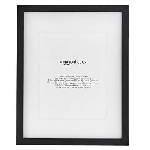 Amazon Basics – Marco para fotos con paspartú, 28 x 36 cm con paspartú de 20 x 25 cm, Negro, pack de 2 uds.