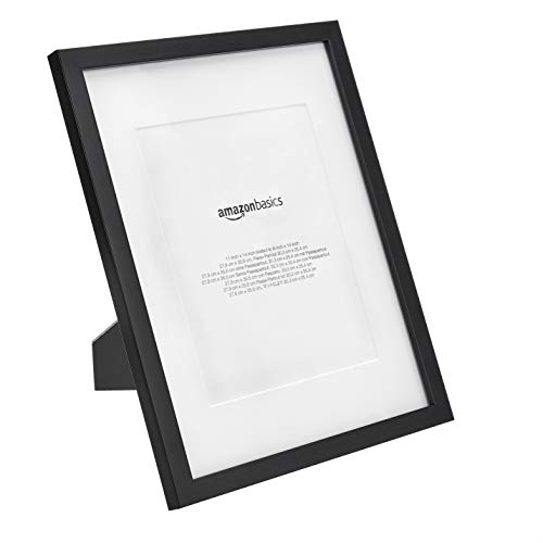 Amazon Basics – Marco para fotos con paspartú, 28 x 36 cm con paspartú de 20 x 25 cm, Negro, pack de 2 uds.