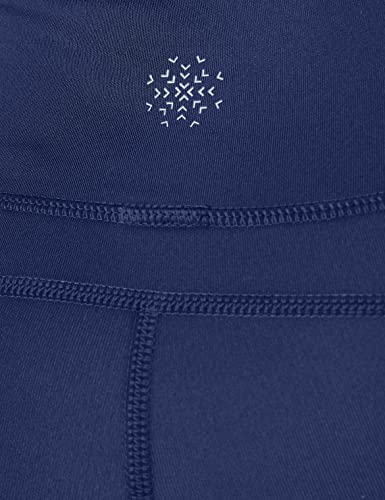 Amazon Brand - AURIQUE Leggings deportivos capri con paneles para mujer, Azul (Navy/white), 36, Label:XS