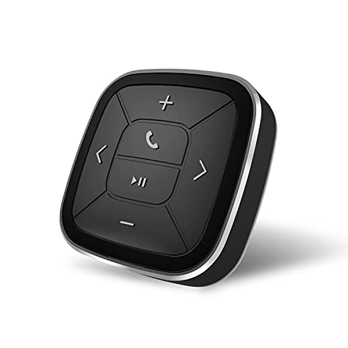 Amazon Brand - Eono BTC 01 Botón Bluetooth para iPhone y Android, Controlador inalámbrico para el Volante de la Bicicleta, del Coche- estéreo, Audio, Siri, cámara y más