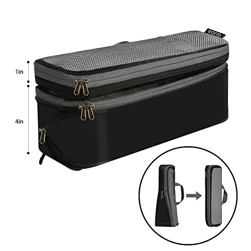 Amazon Brand - Eono Organizadores de Viaje de compresión expandibles, Impermeable Organizador de Maleta, Cubos de Embalaje, Compression Packing Cubes - Malla, 6-Set