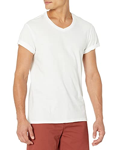 Amazon Essentials 6-Pack V-Neck Undershirts Camisa, Blanco (White), Large