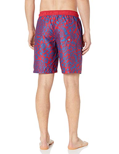 Amazon Essentials Bañador de 9"de secado rápido fashion-swim-trunks, Red Vintage Floral, US L (EU L)