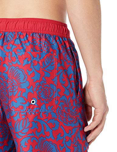 Amazon Essentials Bañador de 9"de secado rápido fashion-swim-trunks, Red Vintage Floral, US L (EU L)