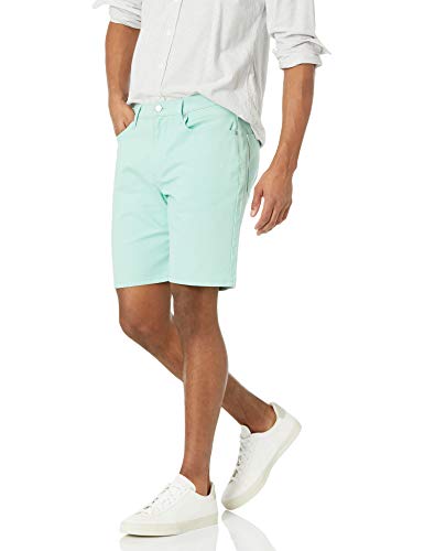 Amazon Essentials Corte Recto de 22,8 cm de Entrepierna elástica con 5 Bolsillos Pantalones, Verde Menta, 30W