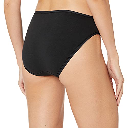 Amazon Essentials Cotton Stretch High-Cut Bikini Panty Pantis, Negro, XS