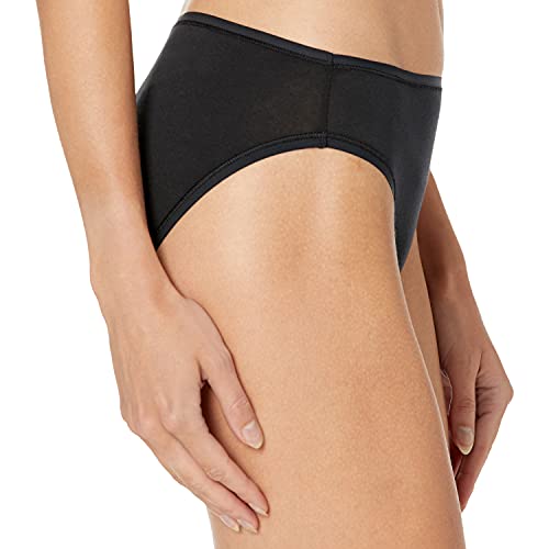 Amazon Essentials Cotton Stretch High-Cut Bikini Panty Pantis, Negro, XS