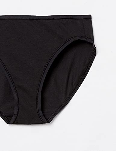 Amazon Essentials Cotton Stretch High-Cut Bikini Panty Pantis, Negro, XS