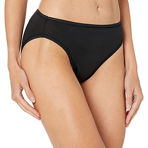 Amazon Essentials Cotton Stretch High-Cut Bikini Panty Pantis, Negro, XXL