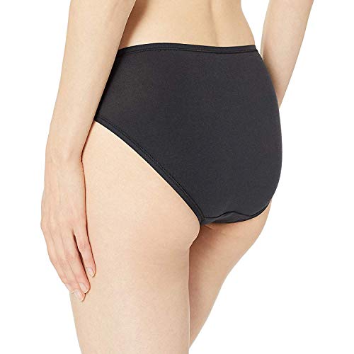 Amazon Essentials Cotton Stretch High-Cut Bikini Panty Ropa Interior, Negro, M