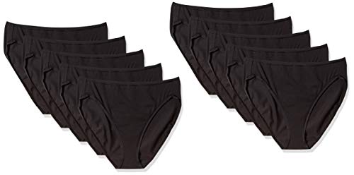 Amazon Essentials Cotton Stretch High-Cut Bikini Panty Ropa Interior, Negro, M