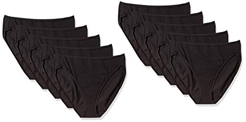 Amazon Essentials Cotton Stretch High-Cut Bikini Panty Ropa Interior, Negro, XL