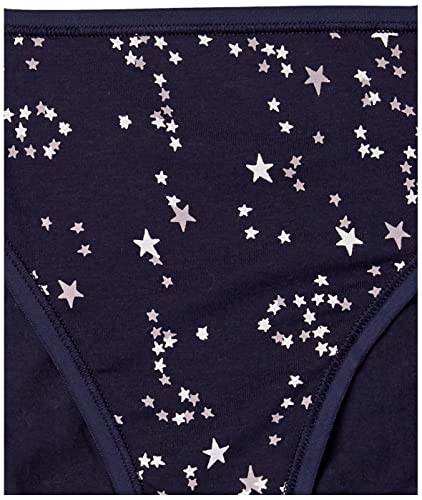 Amazon Essentials Cotton Stretch High-Cut Bikini Panty Underwear, Stars & Dots, XS