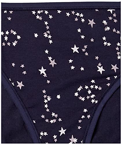 Amazon Essentials Cotton Stretch High-Cut Bikini Panty Underwear, Stars & Dots, XS