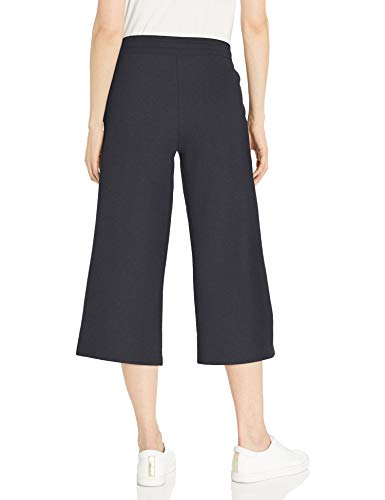 Amazon Essentials French Terry Fleece Wide-Leg Crop Sweatpant Pantalones Deportivos, Negro, L