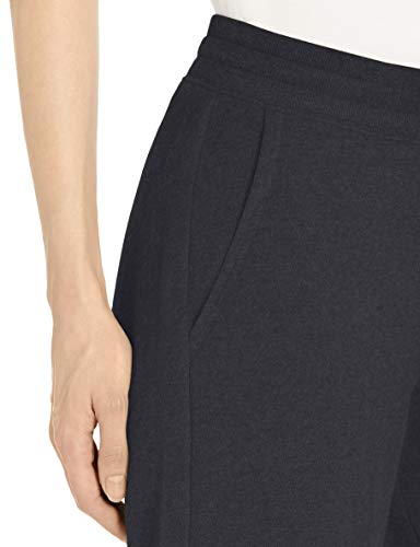 Amazon Essentials French Terry Fleece Wide-Leg Crop Sweatpant Pantalones Deportivos, Negro, L