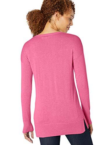 Amazon Essentials - Jersey ligero tipo túnica con cuello en V para mujer, Rosa (Pink Heather Pkh), US XL (EU 2XL)