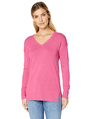 Amazon Essentials - Jersey ligero tipo túnica con cuello en V para mujer, Rosa (Pink Heather Pkh), US XL (EU 2XL)