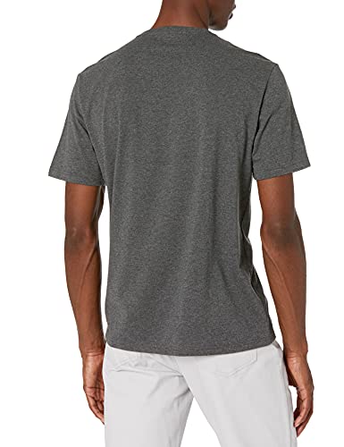 Amazon Essentials - Pack de 2 camisetas de corte holgado con cuello en V y bolsillo en el pecho para hombre, Gris (Charcoal Heather Cha), US S (EU S)