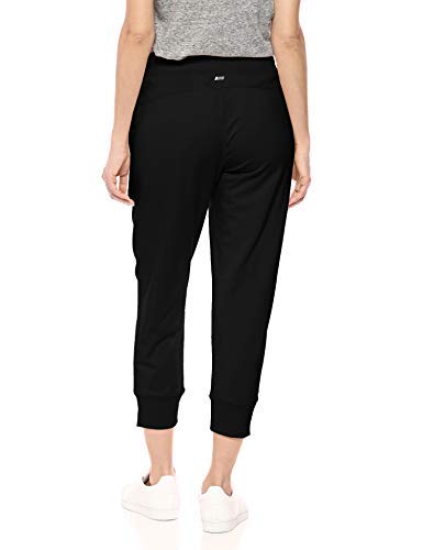 Amazon Essentials - Pantalón de chándal pirata de algodón terry para mujer, Negro, US S (EU S - M)