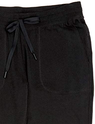 Amazon Essentials - Pantalón de mujer de algodón terry para correr, Negro, US L (EU L - XL)