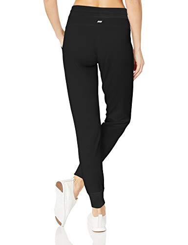 Amazon Essentials - Pantalón de mujer de algodón terry para correr, Negro, US L (EU L - XL)