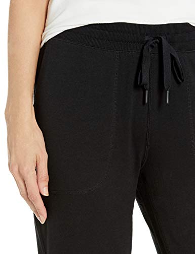 Amazon Essentials - Pantalón de mujer de algodón terry para correr, Negro, US L (EU L - XL)
