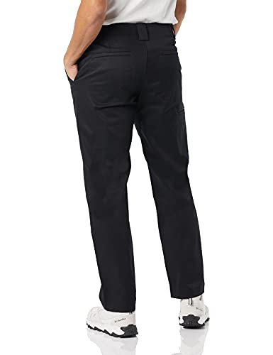 Amazon Essentials Pantalón de Trabajo elástico de Corte Ajustado Resistente a Las Manchas y Las Arrugas, Negro, 35W / 29L