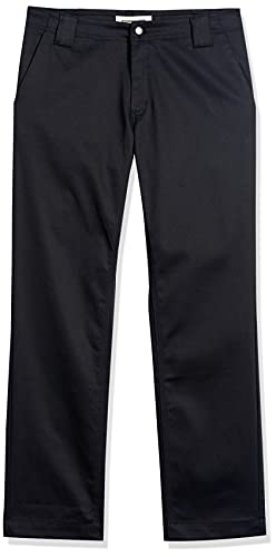 Amazon Essentials Pantalón de Trabajo elástico de Corte Ajustado Resistente a Las Manchas y Las Arrugas, Negro, 35W / 29L