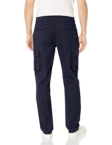 Amazon Essentials - Pantalones cargo elásticos de corte recto para hombre, Marino, W30 x L32