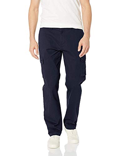 Amazon Essentials - Pantalones cargo elásticos de corte recto para hombre, Marino, W30 x L32