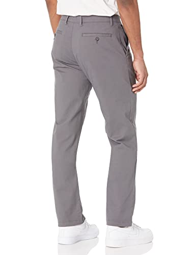 Amazon Essentials - Pantalones elásticos informales con corte recto para hombre, Gris (Dark Grey), 40W x 34L