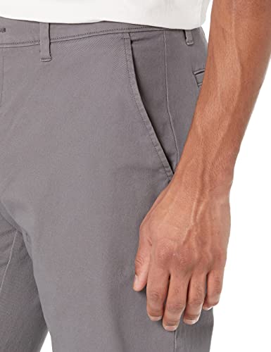 Amazon Essentials - Pantalones elásticos informales con corte recto para hombre, Gris (Dark Grey), 40W x 34L