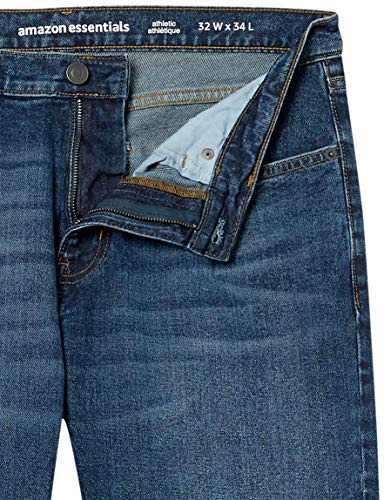 Amazon Essentials - Pantalones vaqueros elásticos de corte atlético para hombre, Vintage Light Wash, 36W x 34L