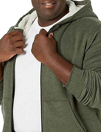 Amazon Essentials Sherpa Lined Full-Zip Hooded Fleece Sweatshirt Novelty-Hoodies, Verde Oliva, US S (EU S)