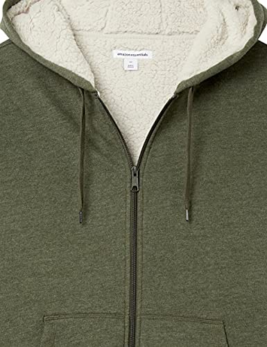 Amazon Essentials Sherpa Lined Full-Zip Hooded Fleece Sweatshirt Novelty-Hoodies, Verde Oliva, US S (EU S)