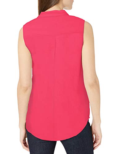 Amazon Essentials Sleeveless Linen Shirt Camisa, Rosa Brillante, M