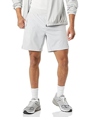 Amazon Essentials Woven Stretch 7" Training Short Pantalones Cortos Deportivos, Gris Claro, M
