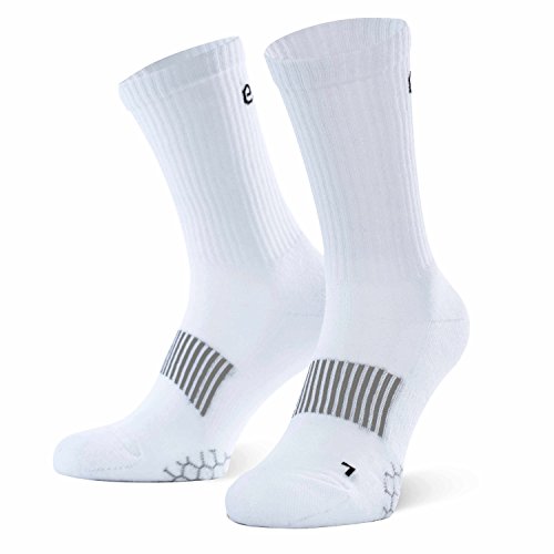 Amazon Marka: Eono Essentials - Calcetines deportivos (pack de 3), unisex, color: Blanco, tallas: Reino Unido 9-12, EU 43-46