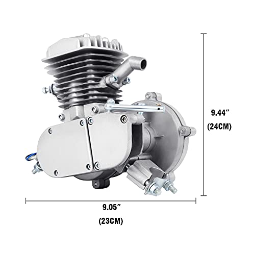 Ambienceo 80cc 2 Tiempos Ciclo de Pedal Gasolina Gas Motor Kit de conversión de Bicicleta para Bicicleta motorizada Plata