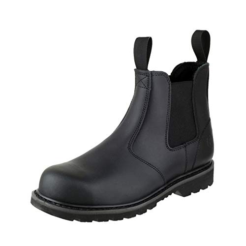 Amblers Safety Mens FS5 Pull-On Leather Safety Dealer Boots Black