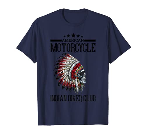 American Motorcycle Indian Biker Club Camisa Motocicleta Biker Camiseta