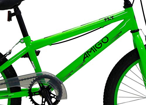 Amigo Fly – Bicicleta infantil para niños – 20 pulgadas – con frenos de mano y reflector – BMX bicicleta – a partir de 5 – 9 años – Verde