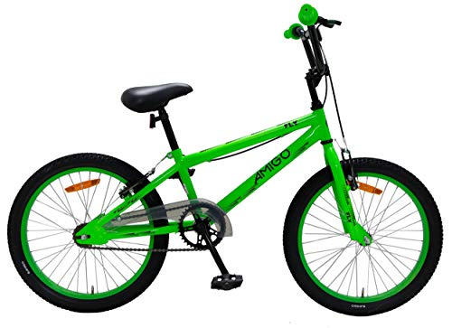 Amigo Fly – Bicicleta infantil para niños – 20 pulgadas – con frenos de mano y reflector – BMX bicicleta – a partir de 5 – 9 años – Verde