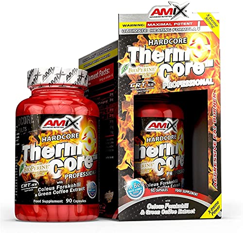 AMIX - Quemador de Grasa - Thermocore - 90 Cápsulas - Complemento que Ayuda a Adelgazar - Complemento Alimenticio con Cafeína - Componentes Naturales - Reduce el Apetito - Fat Burner