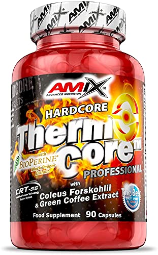 AMIX - Quemador de Grasa - Thermocore - 90 Cápsulas - Complemento que Ayuda a Adelgazar - Complemento Alimenticio con Cafeína - Componentes Naturales - Reduce el Apetito - Fat Burner