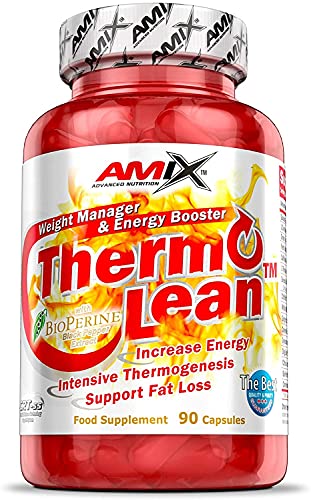 AMIX - Quemador de Grasa - Thermolean - 90 Cápsulas - Complemento que Ayuda a Adelgazar - Complemento Alimenticio con Cafeína - Componentes Naturales - Inhibidor de Apetito y Ansiedad